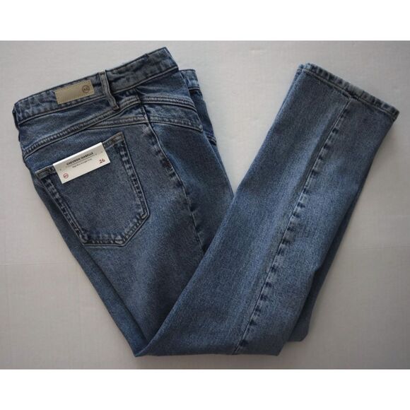 Adriano Goldschmied WMN Sz 26 Blue Chevron Isabelle HR Straight Crop Jeans - Picture 12 of 12